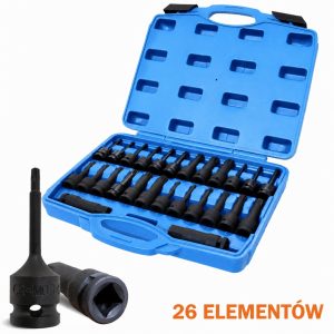 Bituxx 26‑częściowy zestaw nasadek 1/2″