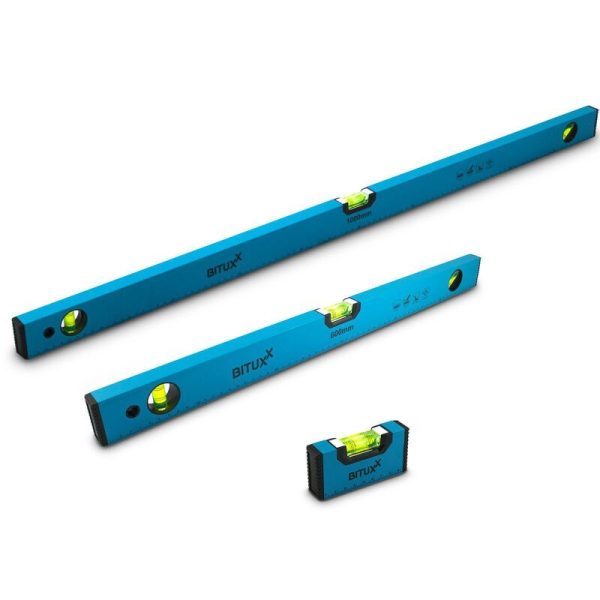 581 Aluminiowe Poziomice magnetyczne 10 / 60 / 100cm zestaw 3szt niebieskie