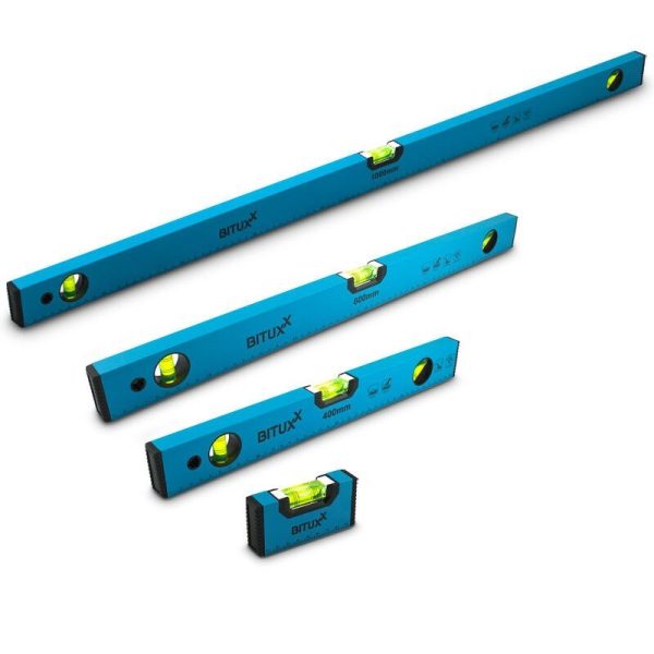590 Poziomice magnetyczne 10/40/60/100cm zestaw 4sztuk poziomic alu